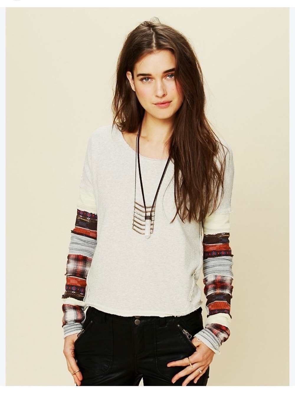 We The Free Patch Up Sleeve Pullover